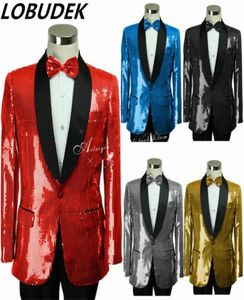 JacketPants Nouveau costume masculin Men Sequins Blazer Coat Singer Bar Nightclub Costumes Club Costumes Prom Host Host Wear Performance 7300817