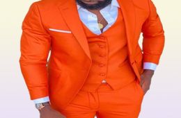 JacketPantsVest Handsome Orange Slim Fit Wedding Tuxedos Business Prom Prom Man Blazer Robe formelle Terno Masculino Men0393899397