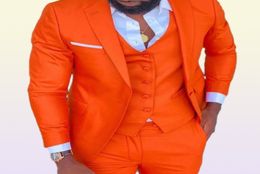 JacketPantsVest Handsome Orange Slim Fit Wedding Tuxedos Business Prom Prom Man Blazer Robe formelle Terno Masculino Men0398478145