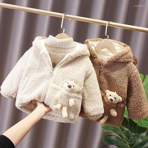 Vestes 1 2 3 4 5 6 ans bébé garçon veste hiver épaissir chaud à capuche enfants vêtements d'extérieur mignon ours en peluche manteaux pour enfant en bas âge fille vêtements