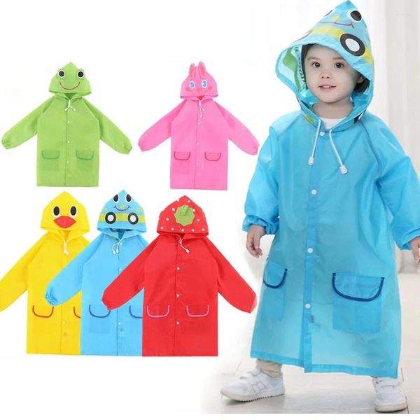 Chaquetas 1 Uds. Chubasquero impermeable para niños, ropa de poliéster, chaqueta de animales de dibujos animados para bebés y niñas, traje de lluvia