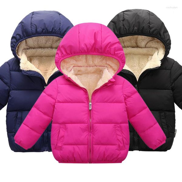 Chaquetas gruesas y cálidas para niños y niñas de 2 a 6 años, abrigo de plumón de algodón con Cuello de piel y capucha para invierno, prendas de vestir exteriores para niños, traje de nieve, 2023