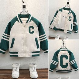 Chaquetas 2-8 años Parkas de primavera Chaqueta de béisbol para niños Chaqueta con letras para niñas Abrigo para niñas Chaqueta de moda Ropa para niños 230614