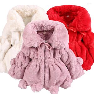 Chaquetas de 2 a 8 años de felpa bonita para mantener el calor, chaqueta de invierno para niñas, forro con decoración de orejas, prendas de vestir exteriores con capucha para niños