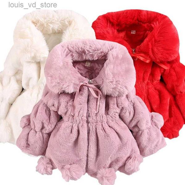 Vestes 2-8 ans nouvelle peluche mignonne garder au chaud hiver filles veste doublure en peluche lapin oreille décoration vêtements d'extérieur à capuche pour enfant enfants T231204