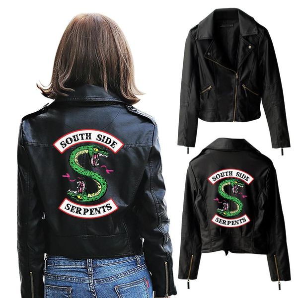 Vestes 2019 nouvelles vestes Riverdale Pu imprimées Southside Riverdale Serpents veste femmes Riverdale Serpent Streetwear veste en cuir