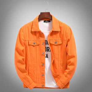 Vestes 2022 New Hot Slim Hommes et Manteaux Casual Denim Veste Homme Jeans Mâle Violet Orange Y2211