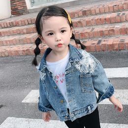 Vestes 2023 mode automne vêtements maille filles Denim veste printemps enfants manteau fille pour adolescents enfants vêtements 2-6 âge