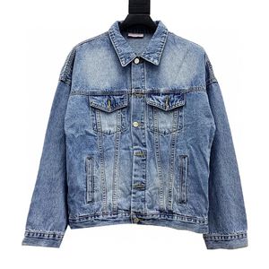 Vestes 2023 Mode Denim Veste Menswear Designer Denim Jacket Menswear Casual Manteau d'hiver Marque De Mode De Luxe Dos Imprimé Palm Jacket