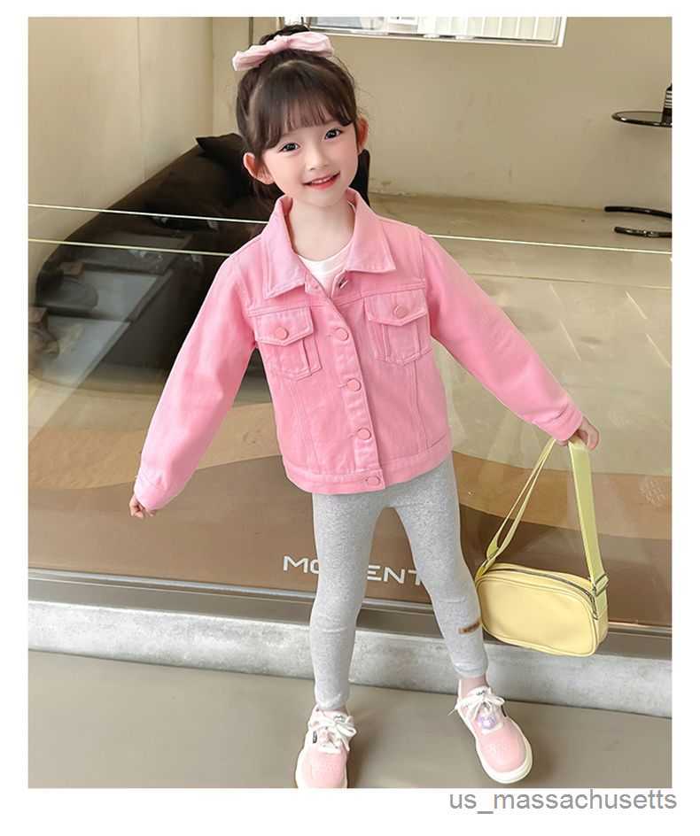 Giacche 2023 Girls per bambini in jeans giacche cappotti di cotone top di cotone primaverile Autunno soprabito per bambini vestiti R230812