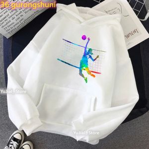 Chaquetas con estampado de voleibol de acuarela para niñas, sudadera con capucha para mujer, sudadera deportiva de amor, abrigo Harajuku Kawaii, gran oferta 2023