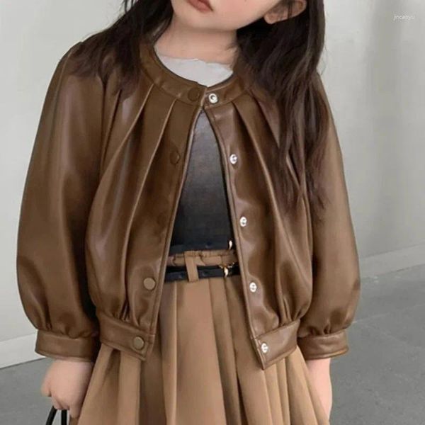 Vestes 2023 Version coréenne de la veste de motard pour bébé femme pour enfants manteau enfants pour filles en cuir automne