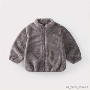 Chaquetas 2023, nueva moda, abrigos de invierno para niños, prendas de vestir exteriores para niños y niñas, chaqueta cálida de lana para niñas, abrigo grueso de felpa suave R230805