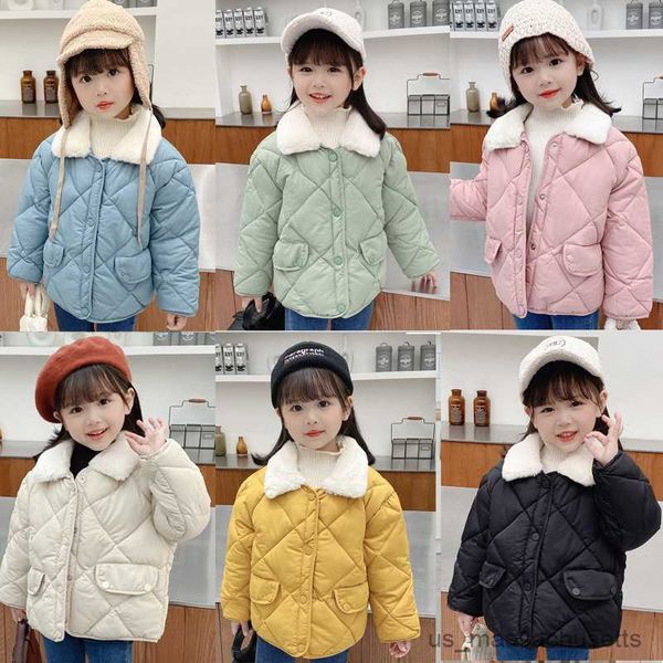 Vestes 2023 nouveau hiver enfants chaud coton vestes lapin col manteaux bébé veste courte enfants vêtements fille garçon vêtements d'extérieur R230912