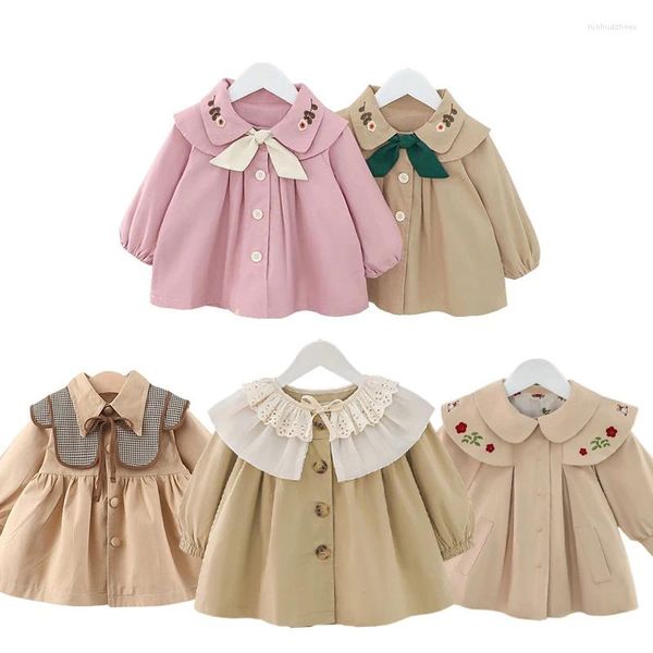 Chaquetas 2023 primavera y otoño bebé niña estilo extranjero princesa abrigo 1-5 años niños versión coreana moda lindo dulce rompevientos