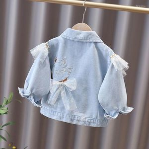 Vestes 2023 printemps automne bébé filles garçons dentelle Denim manteaux mode enfants enfants hauts vêtements pardessus