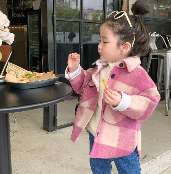 Vestes d'hiver en coton à manches longues pour filles et garçons, manteau épais à carreaux, veste pour enfants de 1 à 7 ans, vente en gros, 2023, A957