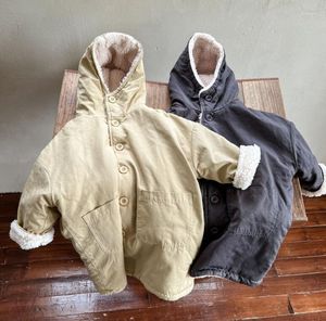 Chaquetas 2023 Venta al por mayor Niñas Niños Espesar Abrigo con capucha Invierno Algodón Manga completa Chaqueta para niños 2-8 años 66