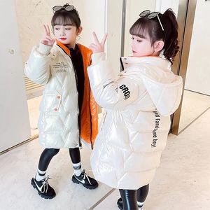 Vestes 2023 hiver doudoune pour filles manteau mode brillant imperméable à capuche vêtements d'extérieur pour enfants 5 12 ans adolescent enfants Parka habit de neige 230711