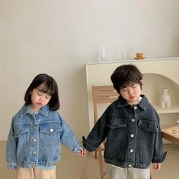 Jackets 2024 Baby Girl Boy Spring herfst Denim Coats Fashion Cartoon Jacket Kinderkinderen Overweerkleding
