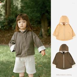 Jackets 2024 Baby Girl Boys Bird Coat Fashion Fashion Outerwear a prueba de viento al aire libre con sombrero Spring Summer Ropa para niños