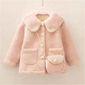 Vestes 2024 enfants 3-10 ans coréen automne hiver petite fille veste Faux vison polaire vêtements de bébé manteau infantile fourrure tenue