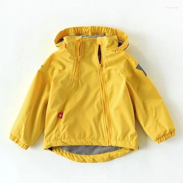 Jackets 2024 Spring Autumn Child Kid Clothing Baby Girl Boys Birds Double-Deck a prueba de agua a prueba de viento Polar Vellete Polar