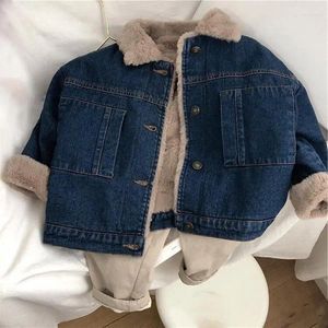 Vestes 2024 hiver garçons veste en jean enfants bébé décontracté simple boutonnage col montant enfants