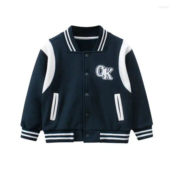 Vestes 2024 Hiver Spring Children Baseball Uniforme Sweethirt Kids Boys Letter Casual Sport Outwear Mabet 2-9 ans Veste