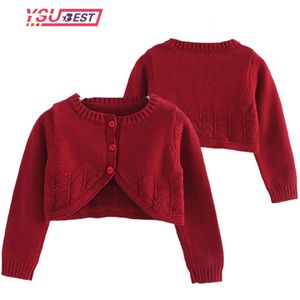 Jackets 212y Kids Cardigan Autumn Spring Grils Cotton SweaterChildrens Kleding Solid Print Mooie lange mouw gebreide Sjawl 230822