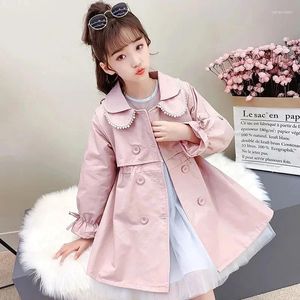 Vestes 4-12 ans Trench Coat Trench Coat Printemps Autumn Kerian Kids Jacket Fashion Little Princess Windbreak Outwear Children Vêtements