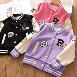 Jassen 5 14 Jaar Herfst Meisjes Baseball Jas Warm Houden Mode Tiener Sweatshirt Lente Sport Bovenkleding Kinderkleding 231007