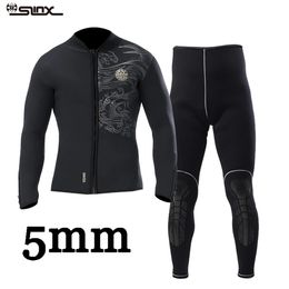 Jassen 5 mm duikpak Duiknatpak Jassen voor mannen Neopreen jas Professioneel duiken Kitesurfkleding Broekpak Ritssluiting aan de voorkant Nieuw