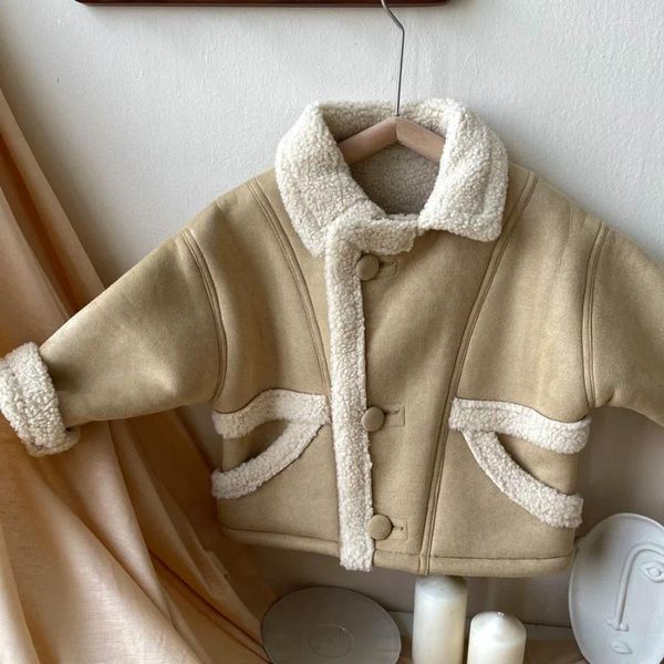 Chaquetas 8065 abrigo para niños 2023 moda de invierno chaqueta gruesa y cálida para niña piel amarilla uno