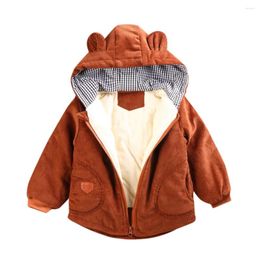 Jackets Arloneet Winter herfst Warm Long Sleeve Hooded Coate Jacket Baby Girl Boy Hoodie Outerwear Plus Velvet Deskleding Outdersear CA20