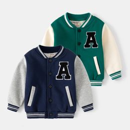 Chaquetas Otoño Invierno Bebés Ropa de abrigo Grueso Cálido Más Abrigo de terciopelo para niños Chaquetas de béisbol bordadas Ropa para niños 2-12 años 231017