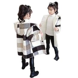 Vestes Automne hiver filles vestes décontractée chaud vêtements d'extérieur à capuche mode laine Long manteau enfants vêtements Teeange filles tenues 12 14Y 231017