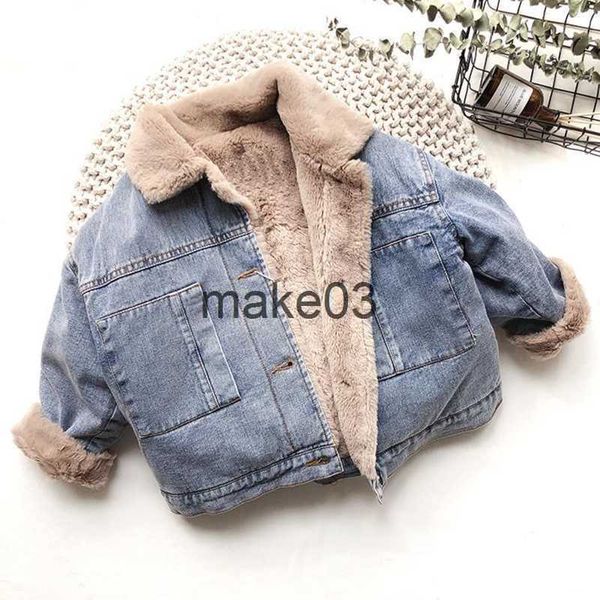 Vestes Automne Hiver Épaissir Bébé Garçons Denim Veste Plus Cachemire Chaud Enfants Survêtement Mode Manteau 2 3 4 5 6 7 8 Ans Enfants Vêtements J230728