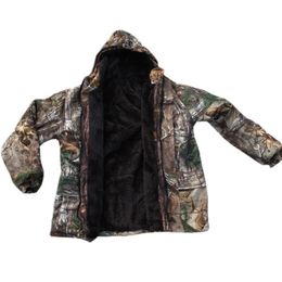 Vestes automne d'hiver chaude toison 3d camouflage de camouflage veste ghillie costume tactique randonnée vêtements de pêche hommes veste à capuche étanche