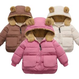 Vestes Automne hiver vêtements d'extérieur chauds fille garçon à capuche agneau polaire doudoune veste décontractée enfants vêtements bébé épaissir manteaux 231007