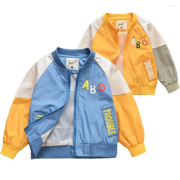 Vestes Baby Boys Coat Spring Automne Lettre A B O Lovely Windbreaker Jacket for Kids Active Children Sweat-shirt