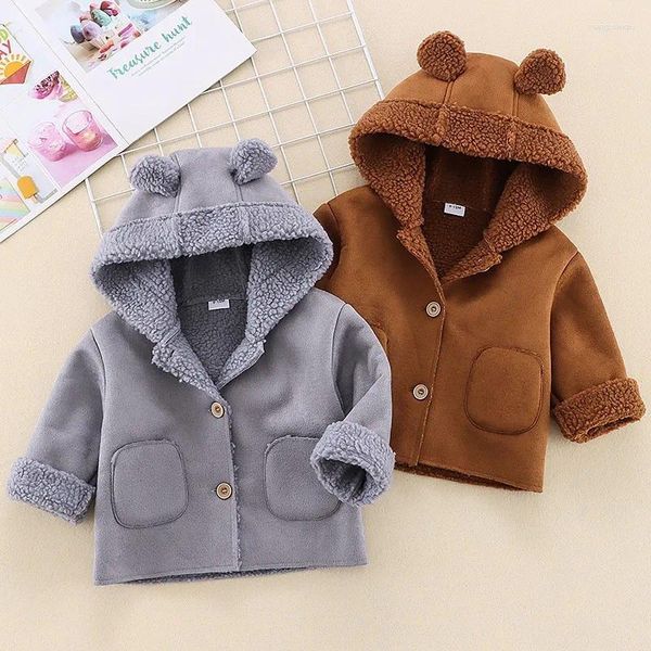 Vestes bébé garçons veste en daim sweats à capuche à manches longues en manteau hiver enfants filles externes enfants vêtements nourrissons nés