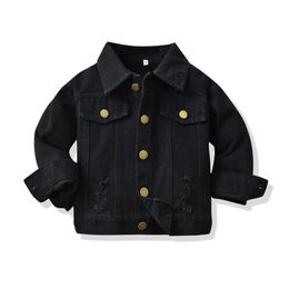 Vestes Bébé Manteau Casual Survêtement Coupe-Vent Automne Enfants Denim Garçons Trench Jean Style De Bande Dessinée Filles Enfants Vêtements Drop Deliver Dhf3S