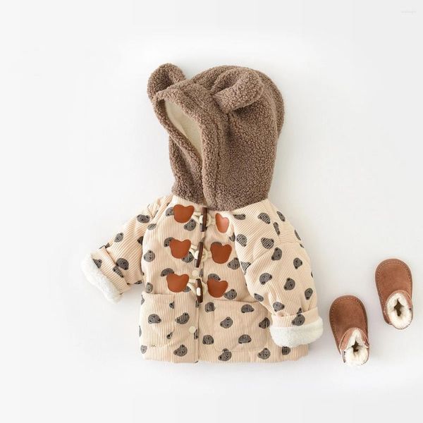 Vestes bébé manteau imprimé ours à capuche veste pour garçons et filles nés vêtements mignons en gros