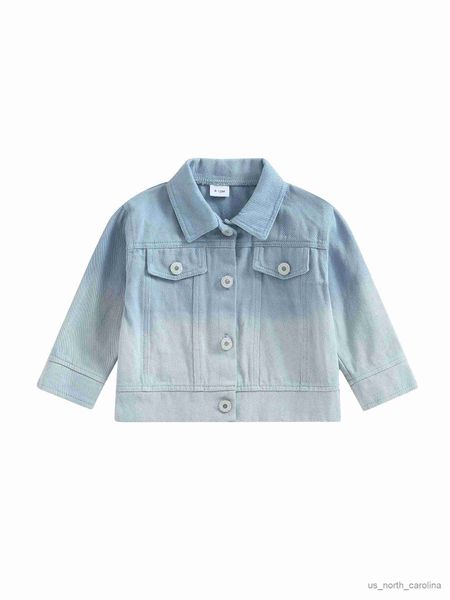 Chaquetas Bebé Niñas Niños Chaquetas de mezclilla Botón Color degradado Jeans Abrigo Trajes de otoño para niños pequeños R230805