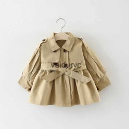 Jackets babymeisjes kleren jas mode peuter jas jassen voor meisje lange mouw kinderen kleding bovenkleding 10m-4 jaar herfstveer H240508
