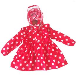 Vestes bébé filles manteau de pluie dot volants grand bord à capuche enfants princesse poncho avec sac de rangement enfants imperméable 2-5 ans