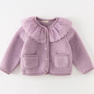 Jassen Baby Meisjes Winterjassen Zoete Kanten Kraag Nepbont Warm Vest Mode Kinderen Tops Kinderen Verjaardag Kleding Overjassen