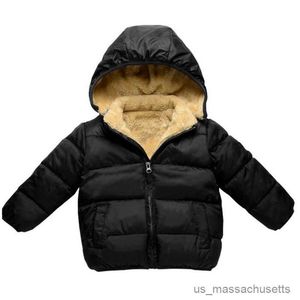 Jassen Baby Kids Jongens Jassen Winter Dikke Jassen Warme Kasjmier Bovenkleding Voor Meisjes Capuchon Kinderkleding Peuter Overjas 1-6Y R230912