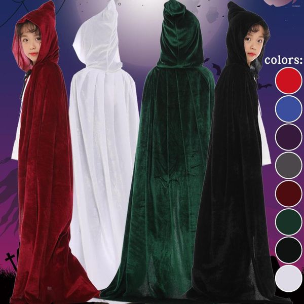 Vestes Bébé Enfants Halloween Cape Filles Garçons Festival Costume De Fête Cosplay Cape À Capuche Sorcière Médiévale Wicca 2-17 Ans